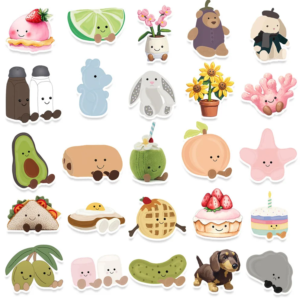 50 قطعة من ملصقات Jellycat - تصميم واقعي فريد من نوعه للدمية وكابيبارا، ديكور جرافيتي DIY للجيتار، دفتر الملاحظات (متجر Anime Worlds)