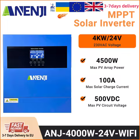 4.2KW 24V Hybrid Solar Inverter 230V Pure Sine Wave MPPT 100A Photovoltaic On/Off Grid Inverter Solar Charge Controller