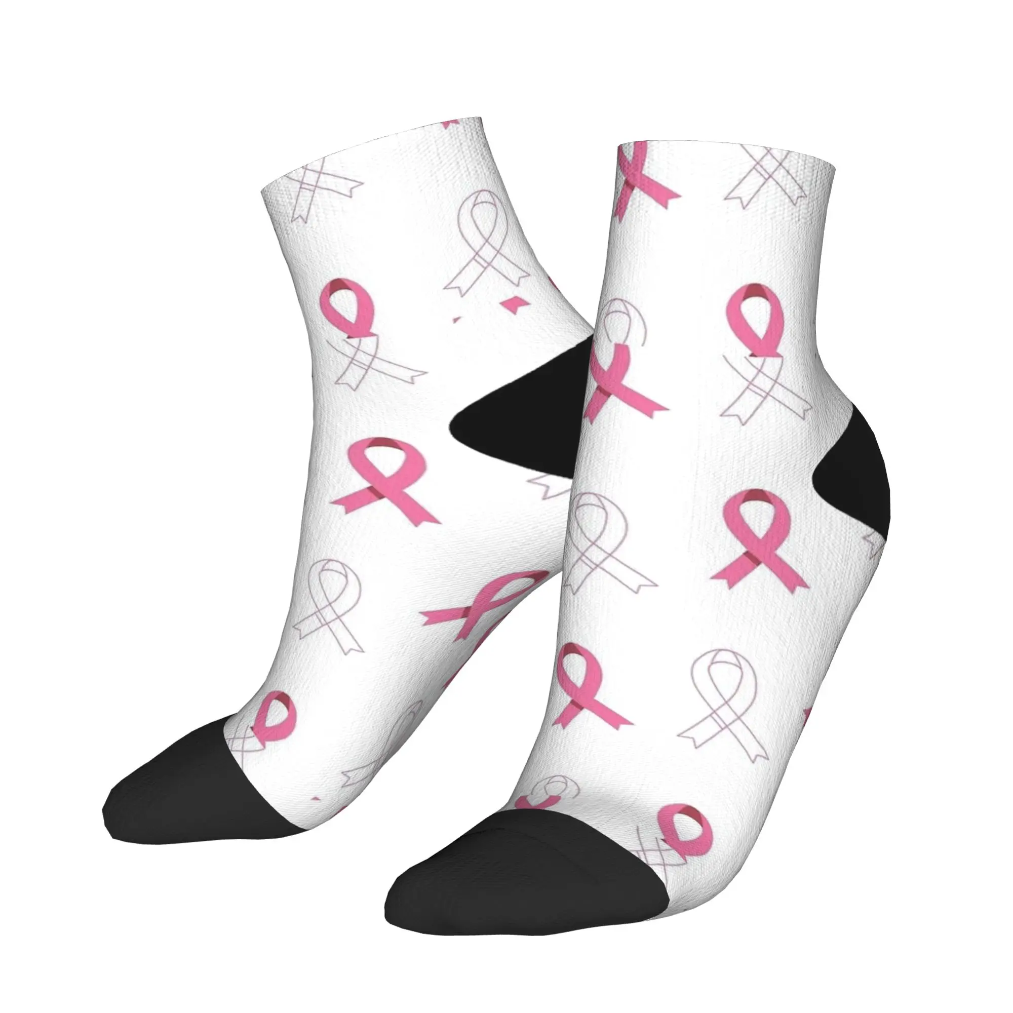جوارب رجالية وردية أكتوبر للتوعية بسرطان الثدي جودة مضحكة جورب كاحل ناعم للخريف جرافيك لوح التزلج جوارب غير قابلة للانزلاق