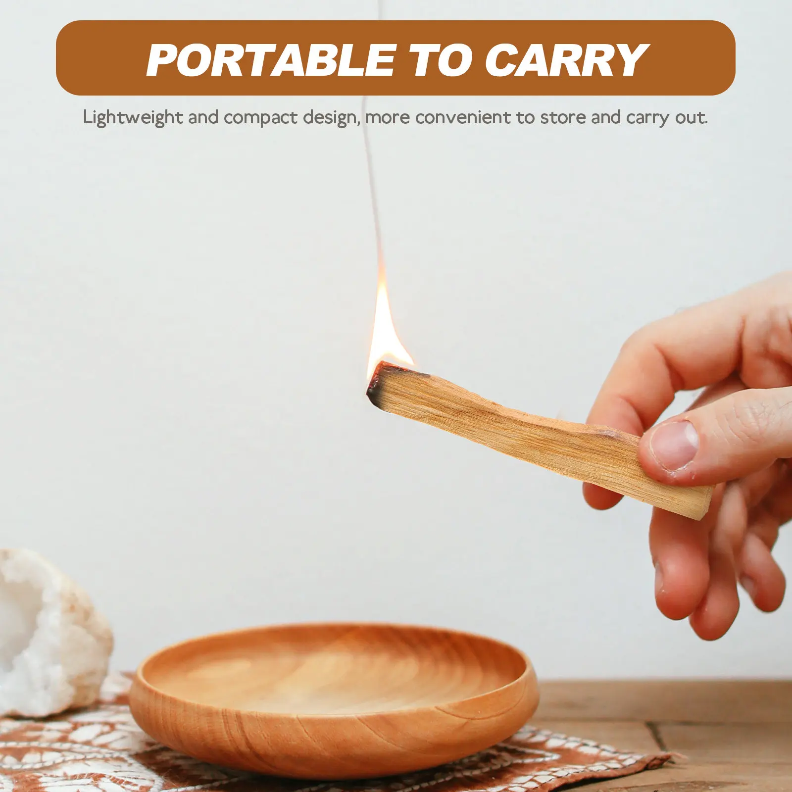 Meditation Incense Sticks Holy Wooden Aromatherapy Burning Sticks Stress Relieving Fragrance for Yoga Studio Sauna Kitchen