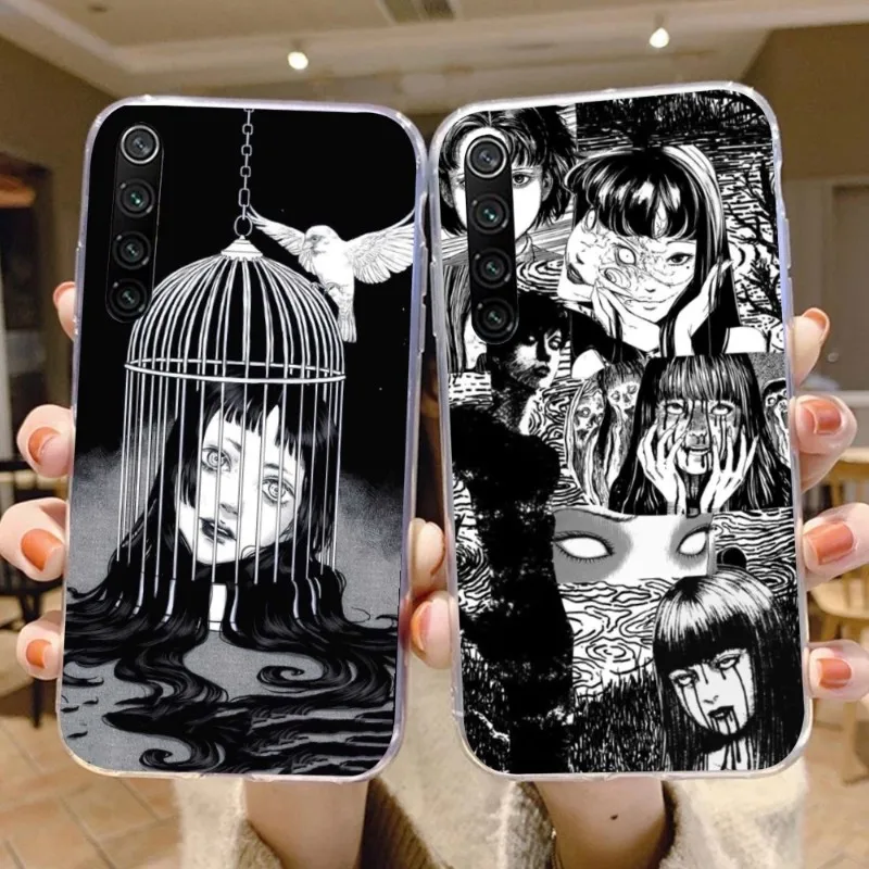 Junji ito Tomie Phone Case for Xiaomi 12 11T 10 9 Redmi Note 11 10 10S Pro 9 9A 8 Transparent Silicone Phone Funda Cover