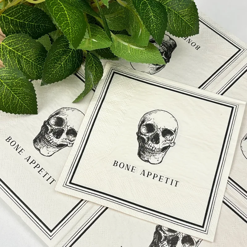 200 Pcs Party Napkins With Skull Design, Suitable For Day Of The Dead, Gatherings, Table Decoration Party Napkins For Halloween.