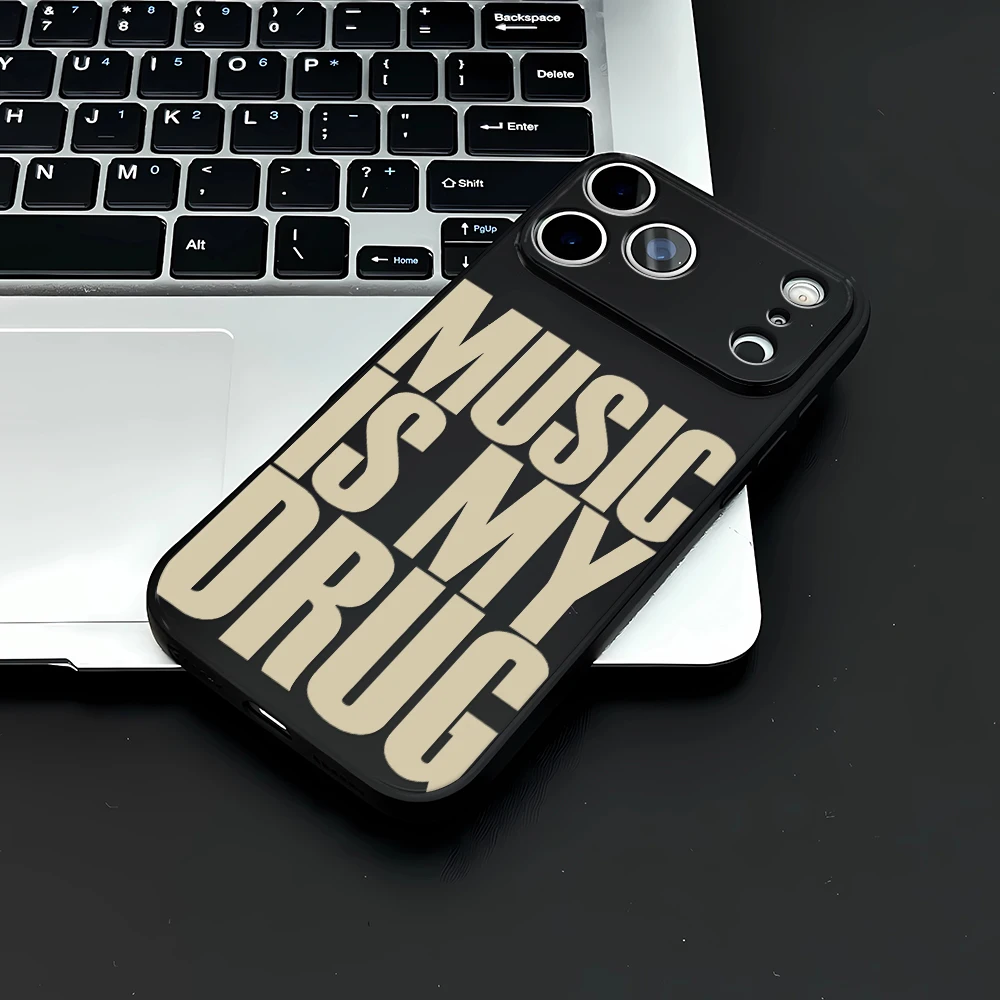 Funda para Teléfono con Diseño de Música como Drogas, para iPhone 17 Air 16 16e 15 Plus 14 13 12 11 Pro Max, Mate, Antihuellas, Antigolpes