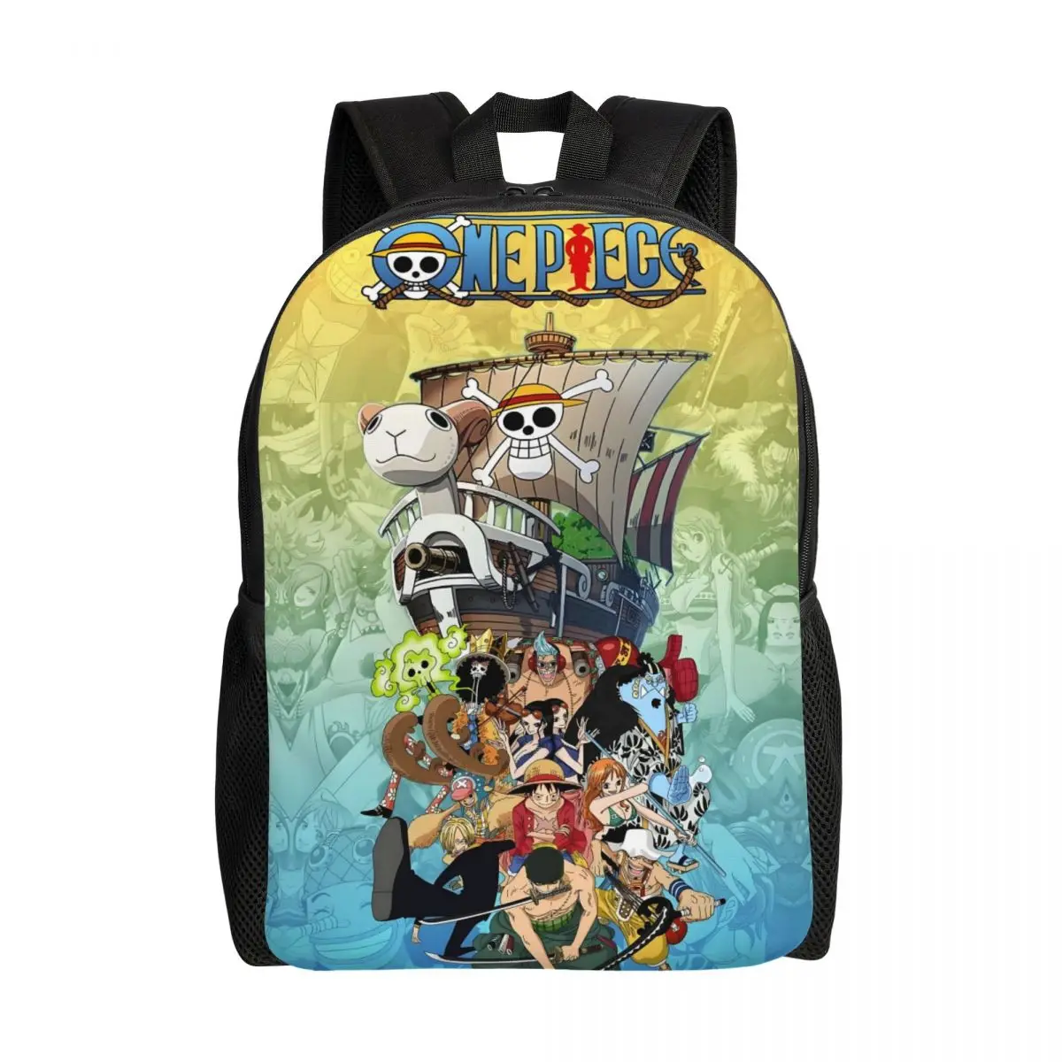 

Рюкзак с 3D принтом в стиле аниме One P-Pieces для мальчиков и девочек, школьные дорожные сумки для мужчин и женщин, сумка для книг, подходит для 15-дюймового ноутбука