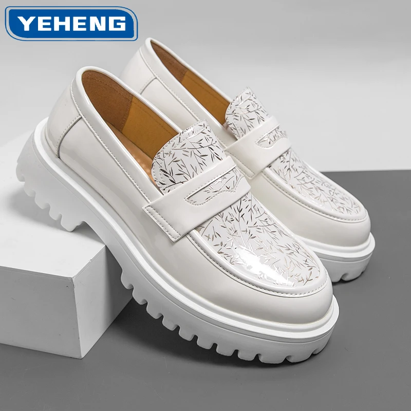 

Designer Original Mens Low Cut Thick Sole Casual Loafers Comfortable Soft Leather Shoes High-quality Men Height Increasing Shoes
