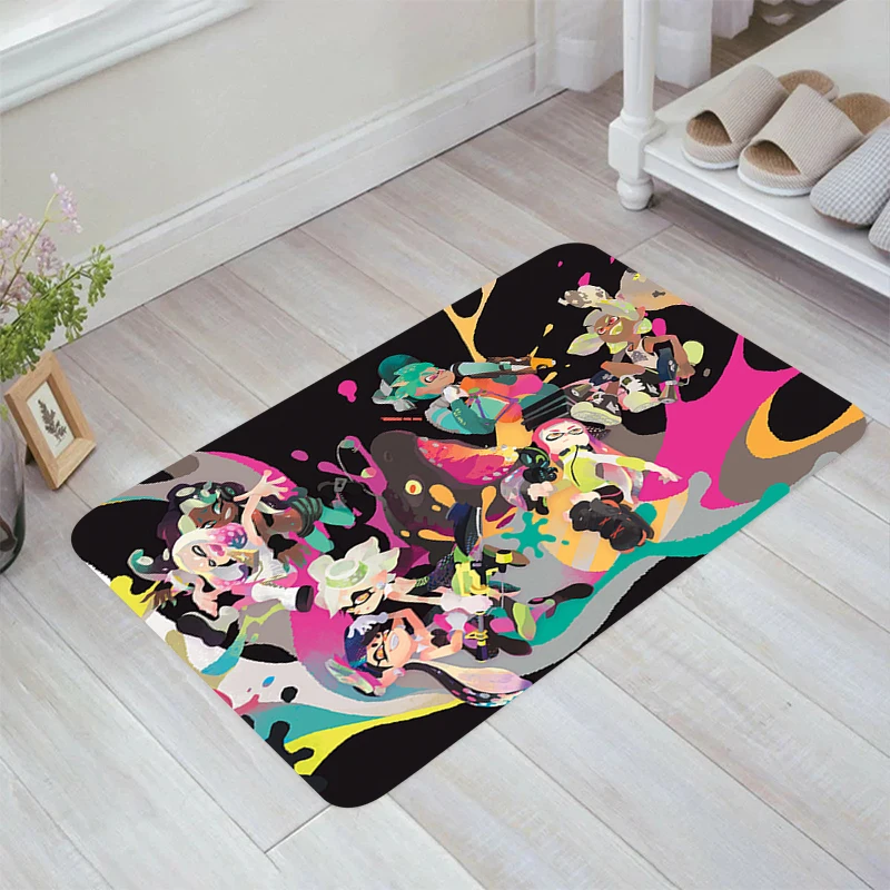 Carpets Game S-Splatoon 3 Floor Mat Home Room Rugs Carpet Entrance of House Kitchen Rug Balcony Foot Doormat Door Mats Bathroom