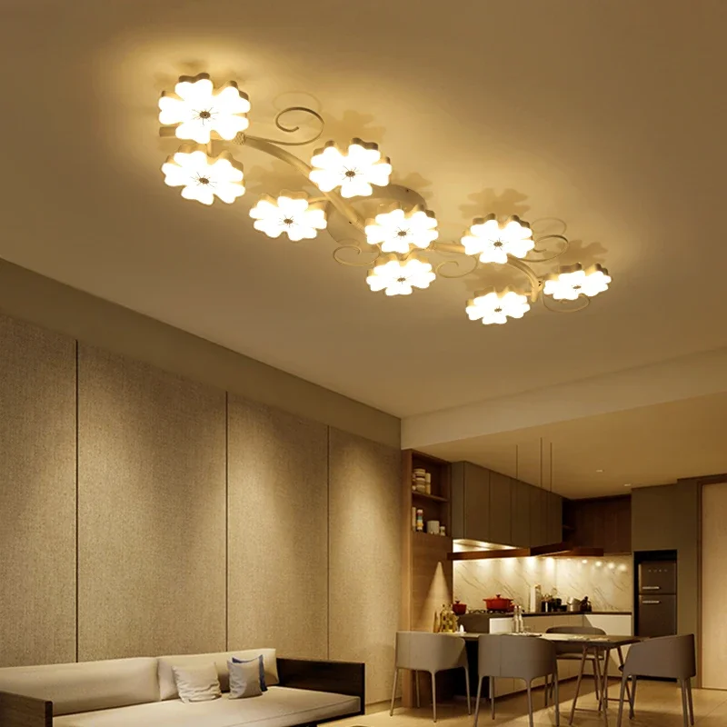 Plum Blossom Modern LED Ceiling Chandelier Light for Living Room Bedroom Indoor Acrylic  Chandeliers Luminnary Fixture