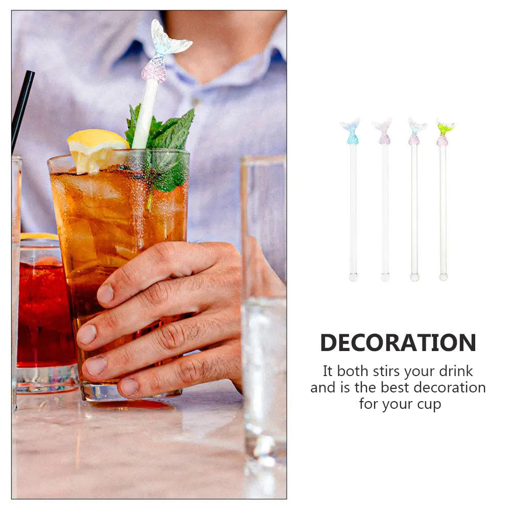 

4 Pcs Stirring Rods for Beverages Drinks Coffee Stirrer Stick Stirrers Sticks Cocktails Mixing Reusable Cute