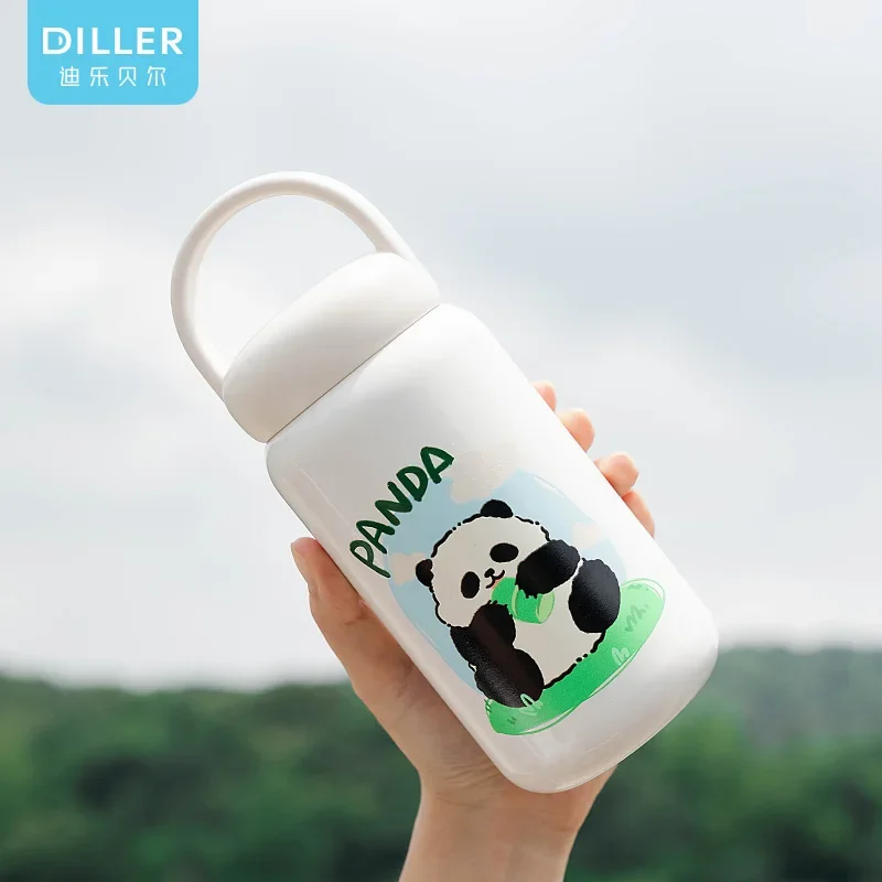 Cute Panda series souvenir with gift cup 316 stainless steel men's and women's portable handle thermos cup