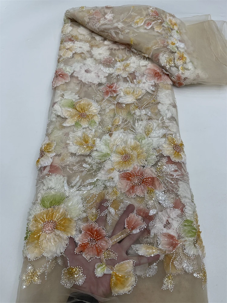 فاخر الأفريقي الترتر مطرز أقمشة الدانتيل 2025 جديد جودة عالية العريس النيجيري الزفاف الزفاف التطريز الفرنسية تول المواد