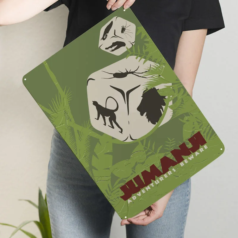 Jumanji ملصق لعبة صفيح تسجيل ديكور لتزيين الغرفة علامات معدنية مخصصة للاعبين غرفة الألعاب الديكور ريترو القهوة بار #3