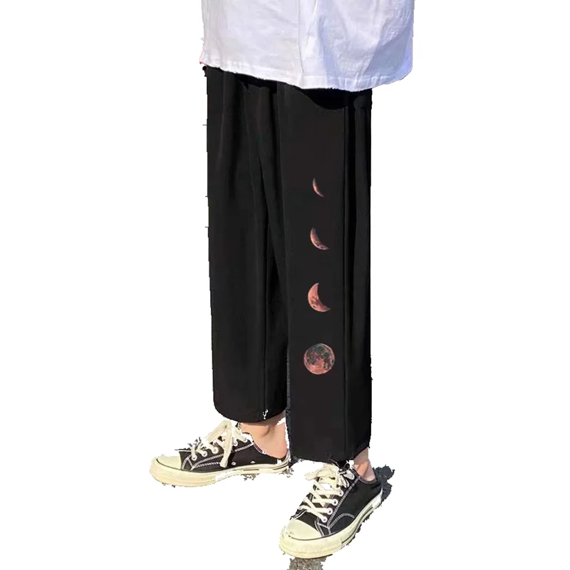 Pantaloni da lavoro sottili da lavoro estivi in seta di ghiaccio da uomo Pantaloni sportivi a gamba larga Pantaloni lunghi casual in fibra di poliestere Sle giovanile