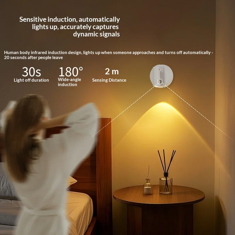 Wall Light LED light magnetic Spotlight Wireless USB Rechargeable No Punch Reading Light With Touch Switch Dimmable Bedside Lamp