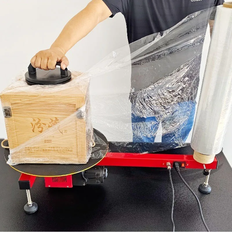 Carton Wrapping Machine 220V T-Type Electric Wrap-Around Film Baler Semi-Automatic Stretch Film Packaging Machine