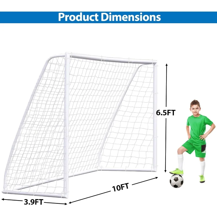 ZENY هدف كرة القدم المحمول للفناء الخلفي: خيارات 12 × 6 قدم 10 × 6.5 قدم و8 × 5 قدم مناسبة للبالغين خفيفة الوزن ومتينة لذا #3