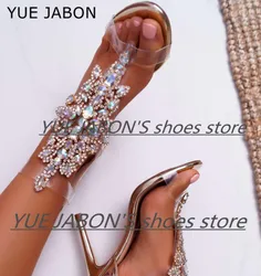 New Silver Gold Buckle Strap Sandals Women Sweet Crystal Sandals Female Bohemian Style Summer Fashion High Heels Women's Shoes