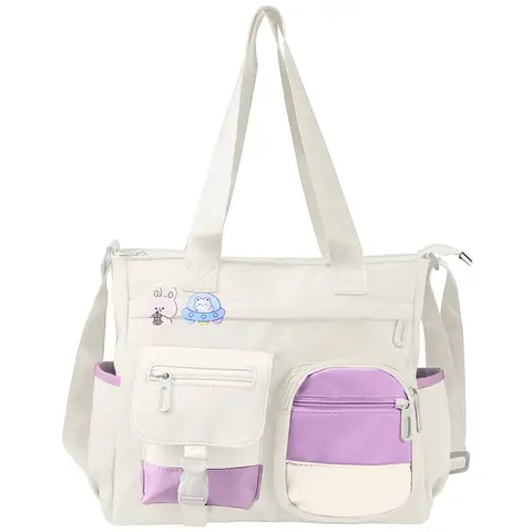 Messenger Bags for School,Canvas Women Handbags Shoulder Bags,Crossbody Bags Tote Bags,School Handbags for Students,Multi-Pocket