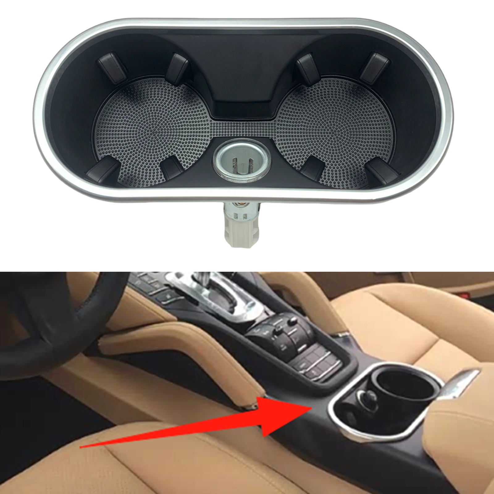 

Car Interior Central Console Water Cup Holder Center Drink Bracket Compartment For Porsche Cayenne 4 Door 2011-2018