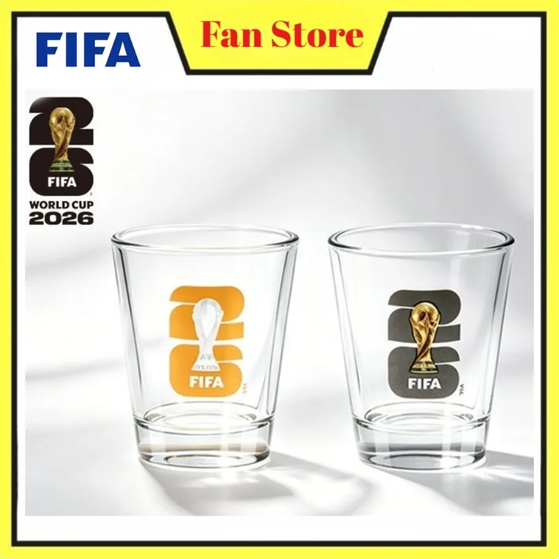 

Official Licensed FIFA 2026 World Cup Official Emblem Shot Glass Set of 2 USA Canada Mexico Football Fans Souvenir