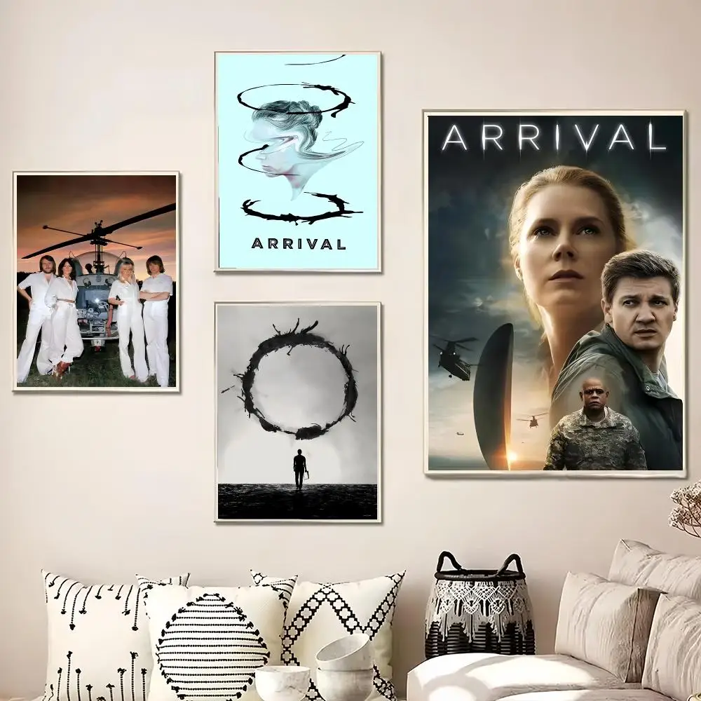 A-Arrival Science Fiction Movie Painting Calligraphy Canvas Poster Wall Art for Living Room Bedroom Cafe Decor Gift