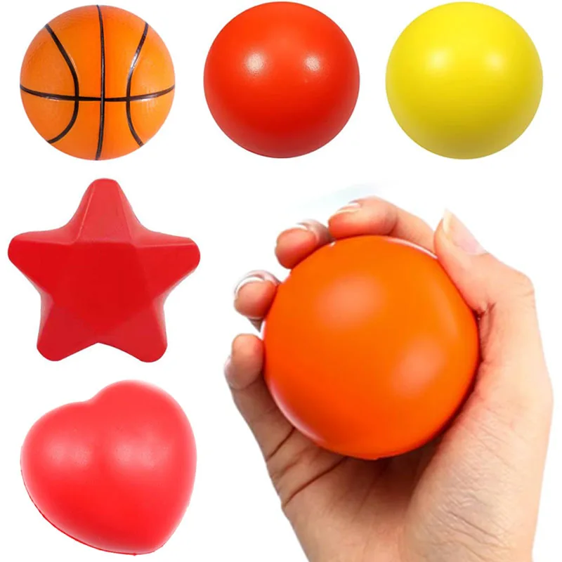 Variety Foam Sponge Stress Ball Hand Therapy Exercise Sensory Squeeze Relaxing Toys For Anxiety ADHD Autism Quiet Calming Focus