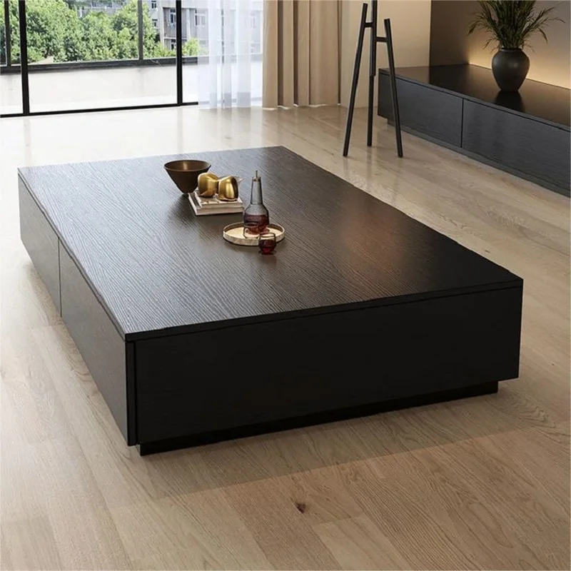 Solid wood TV cabinet living room small apartment coffee table combination floor TV cabinet storage