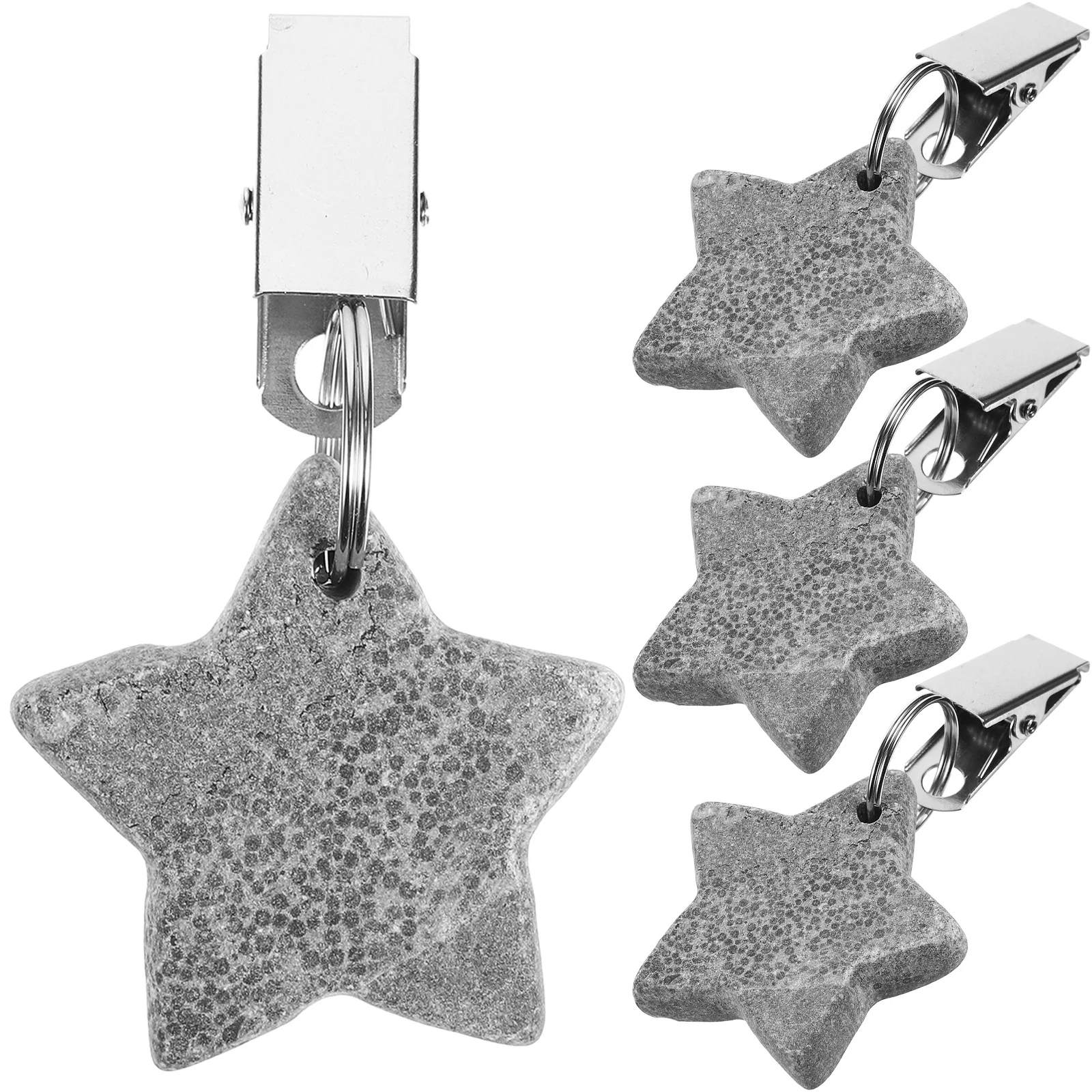 

4Pcs Tablecloth Weights Star Shape Windproof Clip Decorative Pendant for Outdoor Picnic Wedding Table Cover Clips