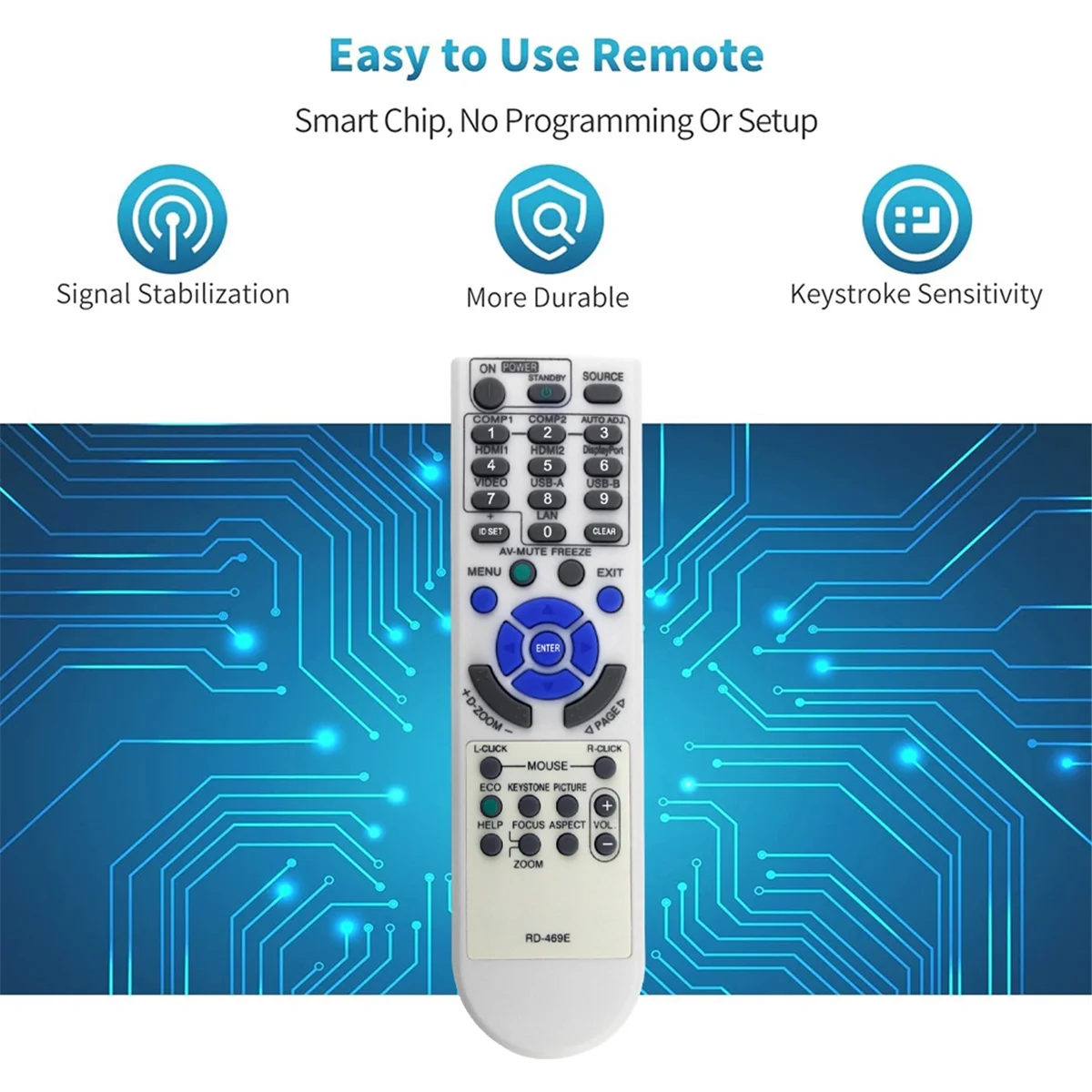 RD-469E Substituir Controle Remoto para Projetor NEC VE303X VE303 V302X V332W V302H NP-V332W NP-UM361X NP-V302X NP-UM351W NP-V302W