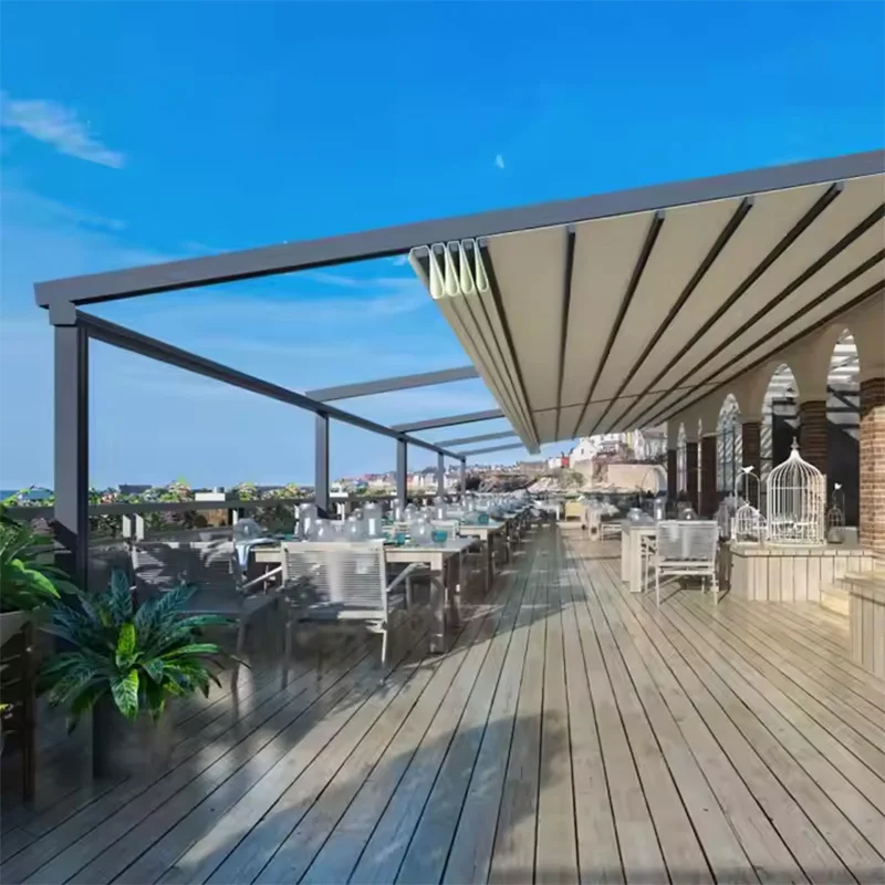 Outside Exterior Courtyards Terrace Pop Up Foldable Aluminium Metal Waterproof 6X3 Awnings Arbor Pergola Tent Canopy Sunroom