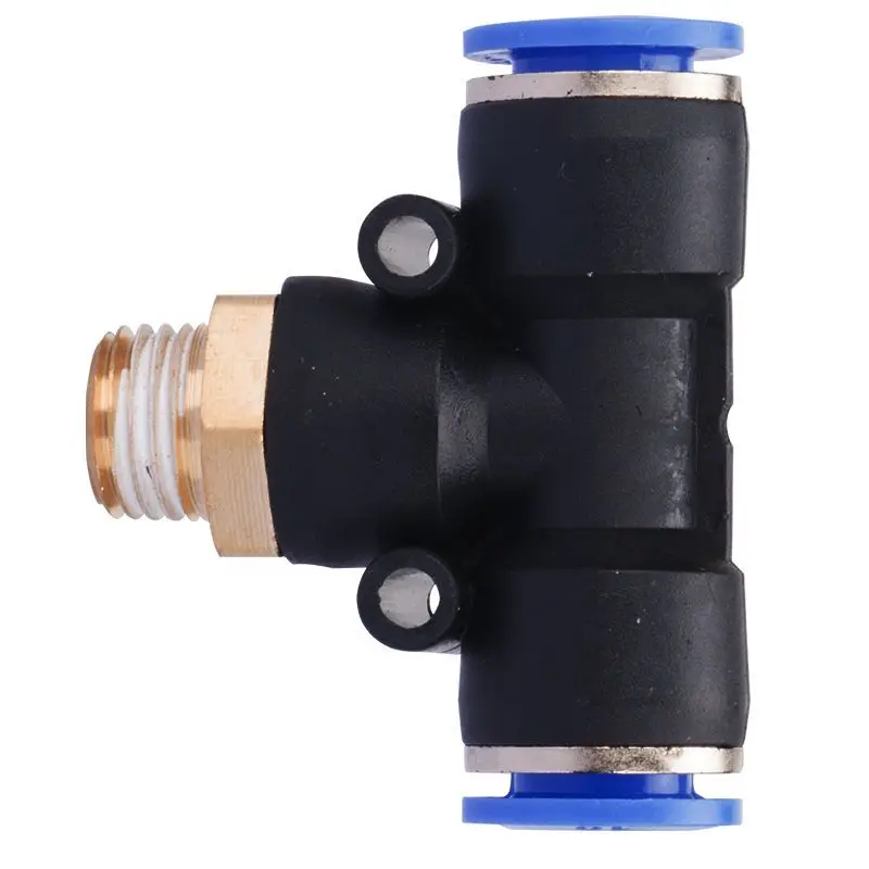 Air Connector Fitting T Shape Tee 6mm 8mm 10mm 12mm 4mm Hose Pipe To 1/8