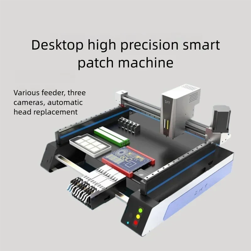 Desktop SMT Pick and Place Machine Fully Automatic Triple Vision Camera PCB LED SMD Chip Mounter High Speed Assembly 110V 220V