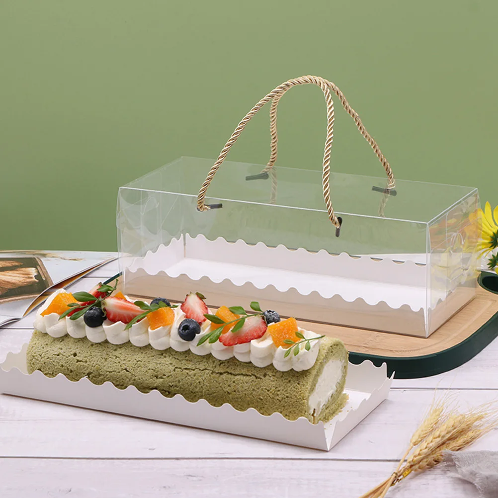

5Pcs Cake Roll Boxes Dessert Containers Clear Cupcake Bakery Snack Storage Premium Sturdy Safe Practical Large Capacity