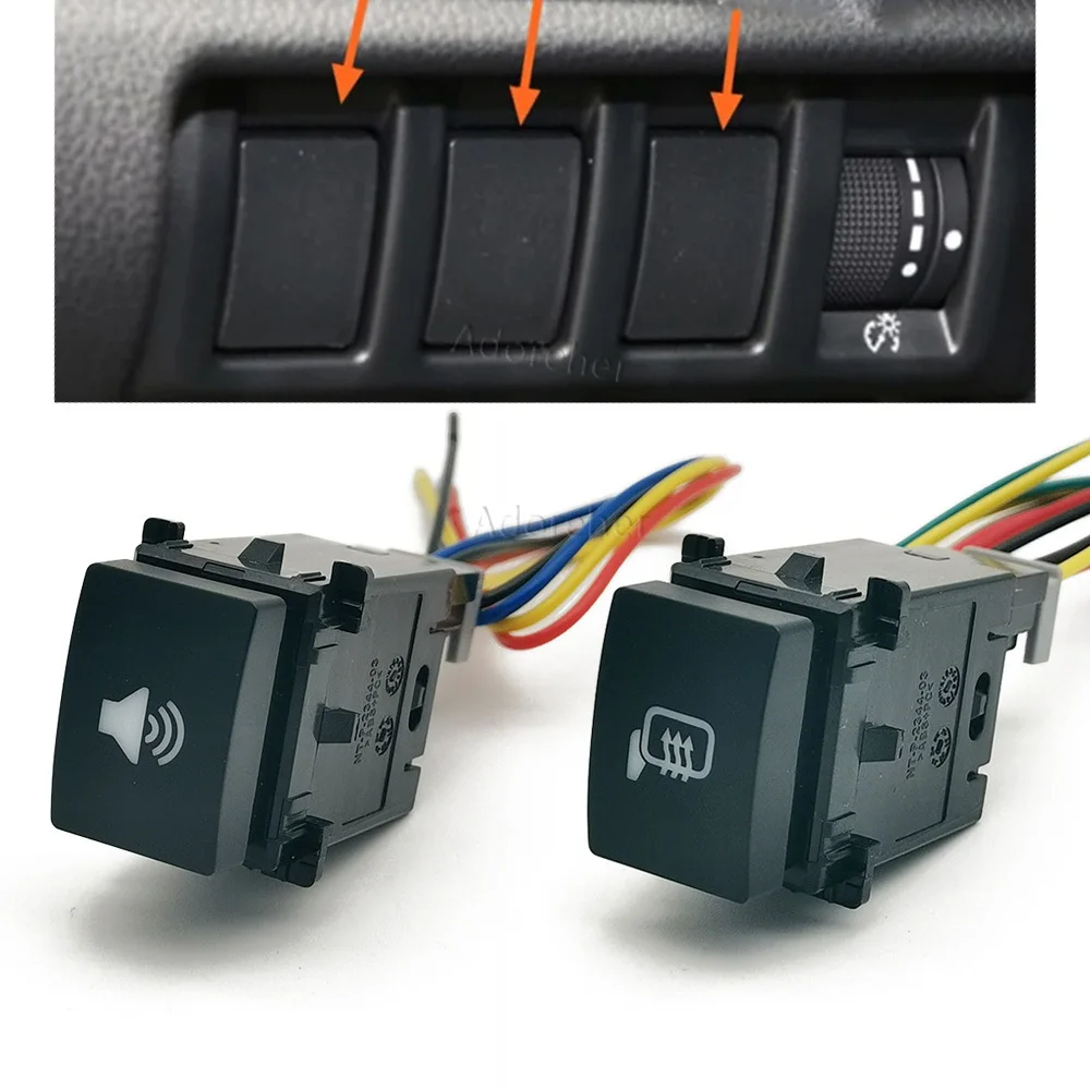 

1 PC Car LED DRL Front Rear Fog Button Radar Parking Fan Switch with Connecting Wire Fit For Subaru Forester (SK) 2019-2021