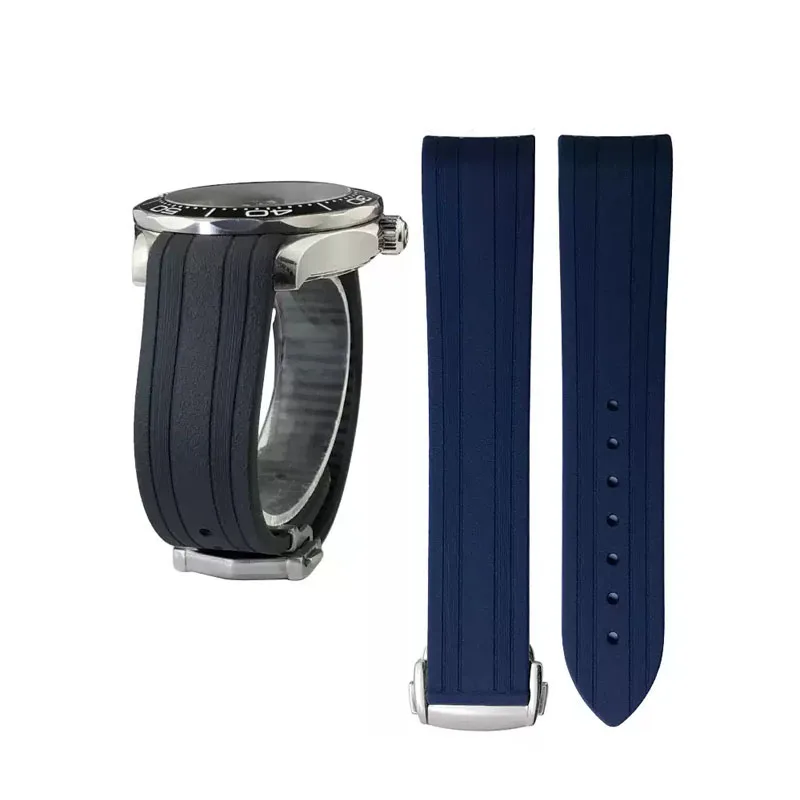 

Rubber watch strap For Omega New Seamaster 300 Watchband High-Quality Watch Band Folding Clasp Curved End 20mm watch accessories