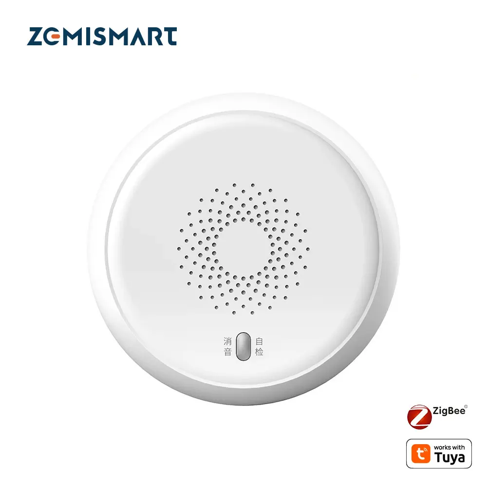 Zemismart Zigbee Smart Gas Detected Sensor for Pipeline Natural Gas Security Alarm System Gas Leakage Detector Work with Tuya