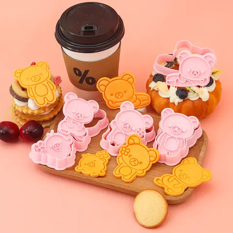 Rilakkuma เครื่องตัดคุกกี้แม่พิมพ์ใหม่อะนิเมะผ่อนคลายหมี Candy Mould เค้กตกแต่งเบเกอรี่เครื่องมืออุปกรณ์ครัวของขวัญขายร้อน
