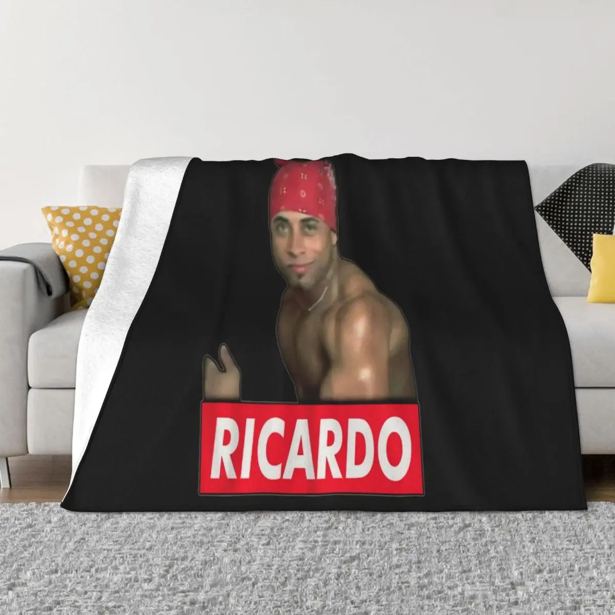 Ricardo Milos Meme Funny Workout Women Men Text Autumn Anime 3D Novelty Creative Design Swag Throw Blanket