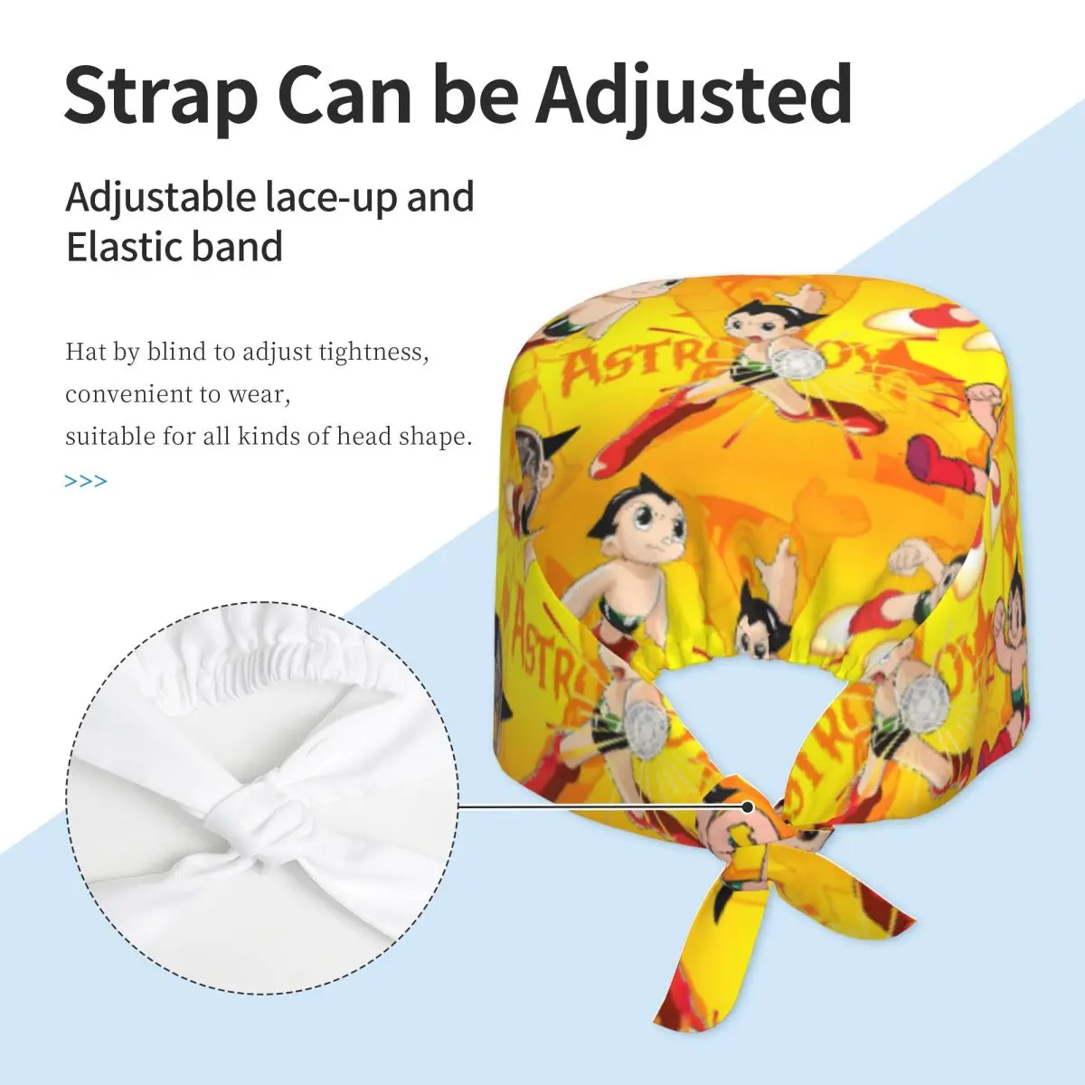 カスタムA-アストロボーイコミックス看護ワークキャップ手術スクラブキャップユニセックスヘアハットロボットワークスクラブハット医療外科用