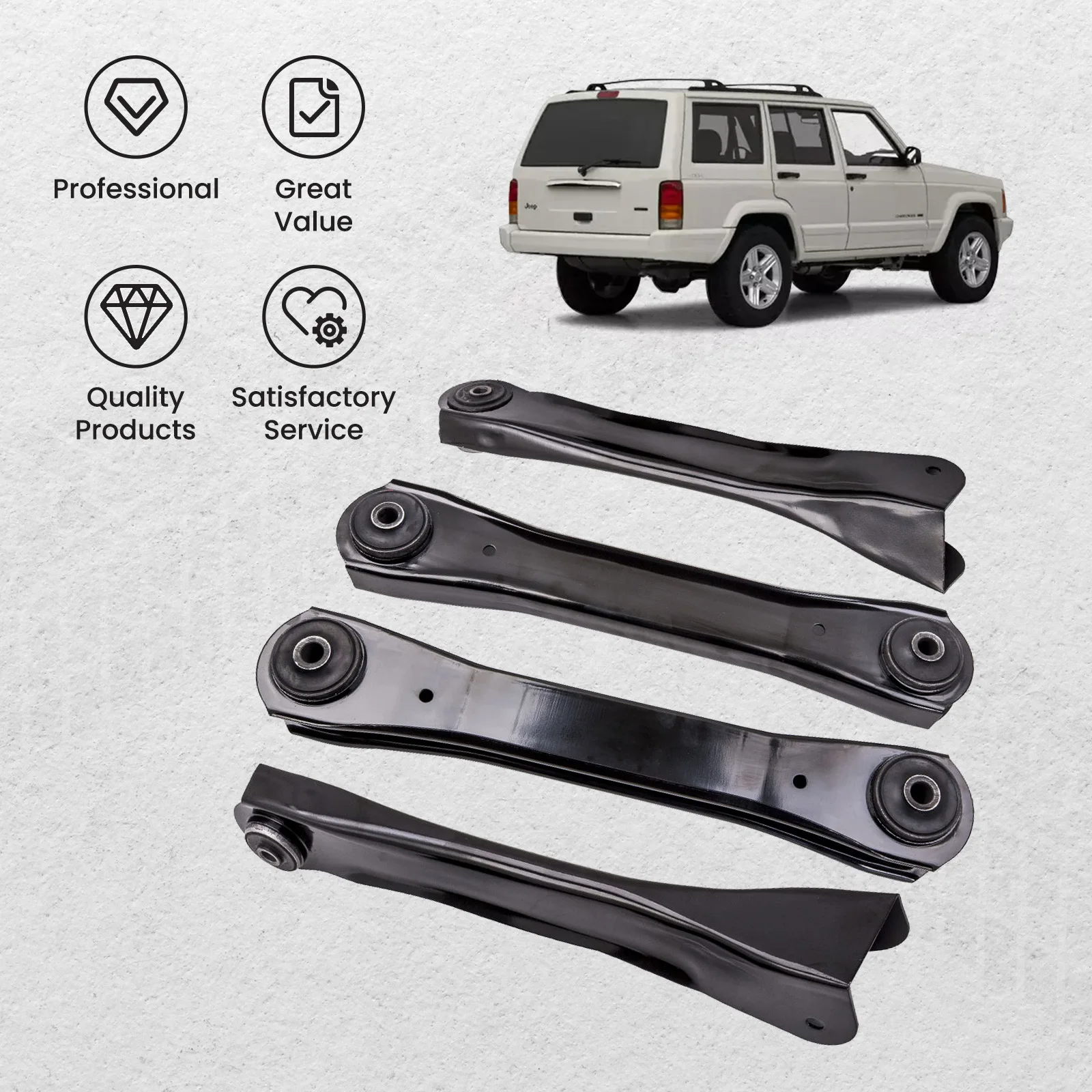 Conjunto de braço de controle frontal superior e inferior, 4 unidades, para jeep grand cherokee 93-98 venda