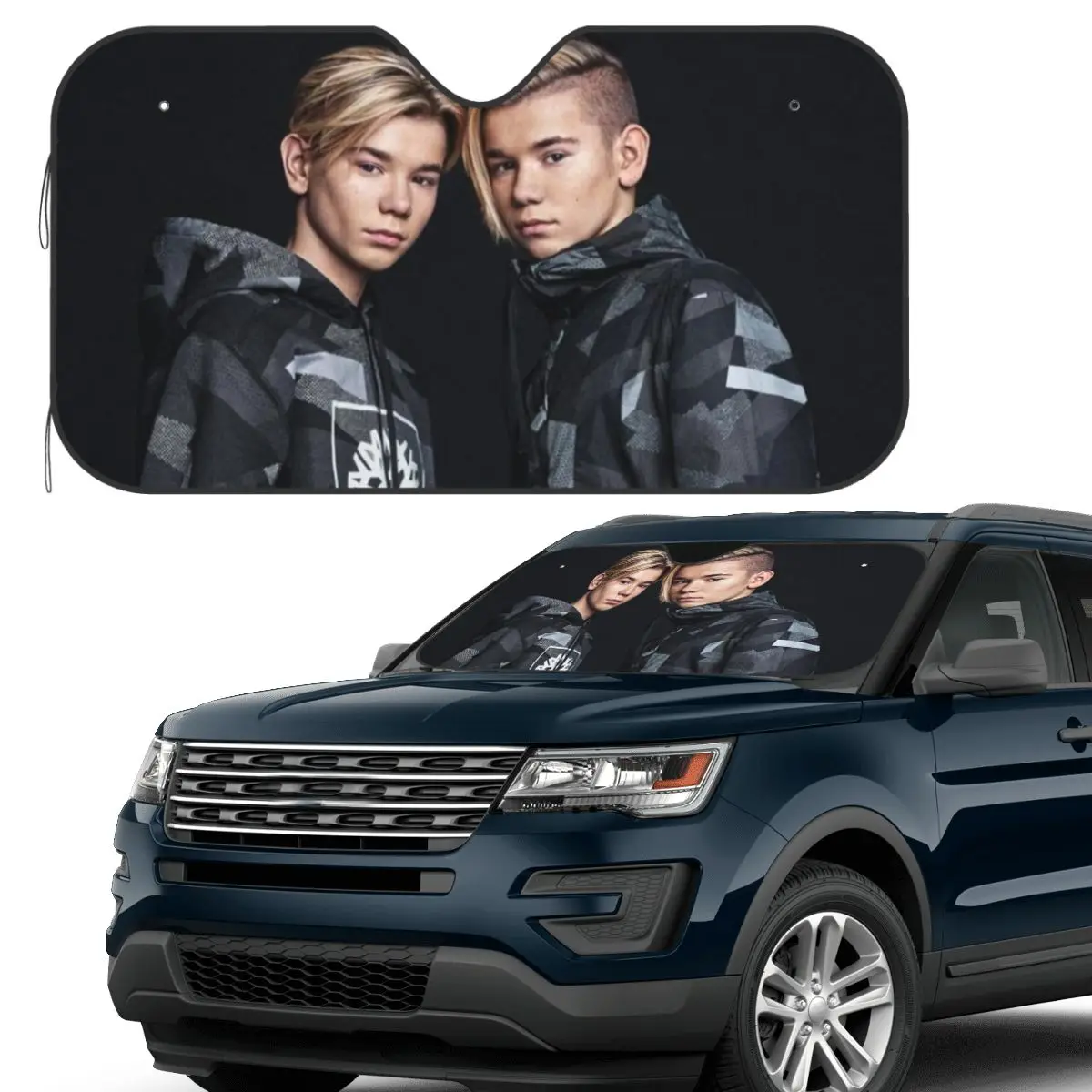 

Marcus And Martinus Sweden Norway Eurovision Sunshade Windscreen Car Front Windshield Window Sun Visor Accessories Covers