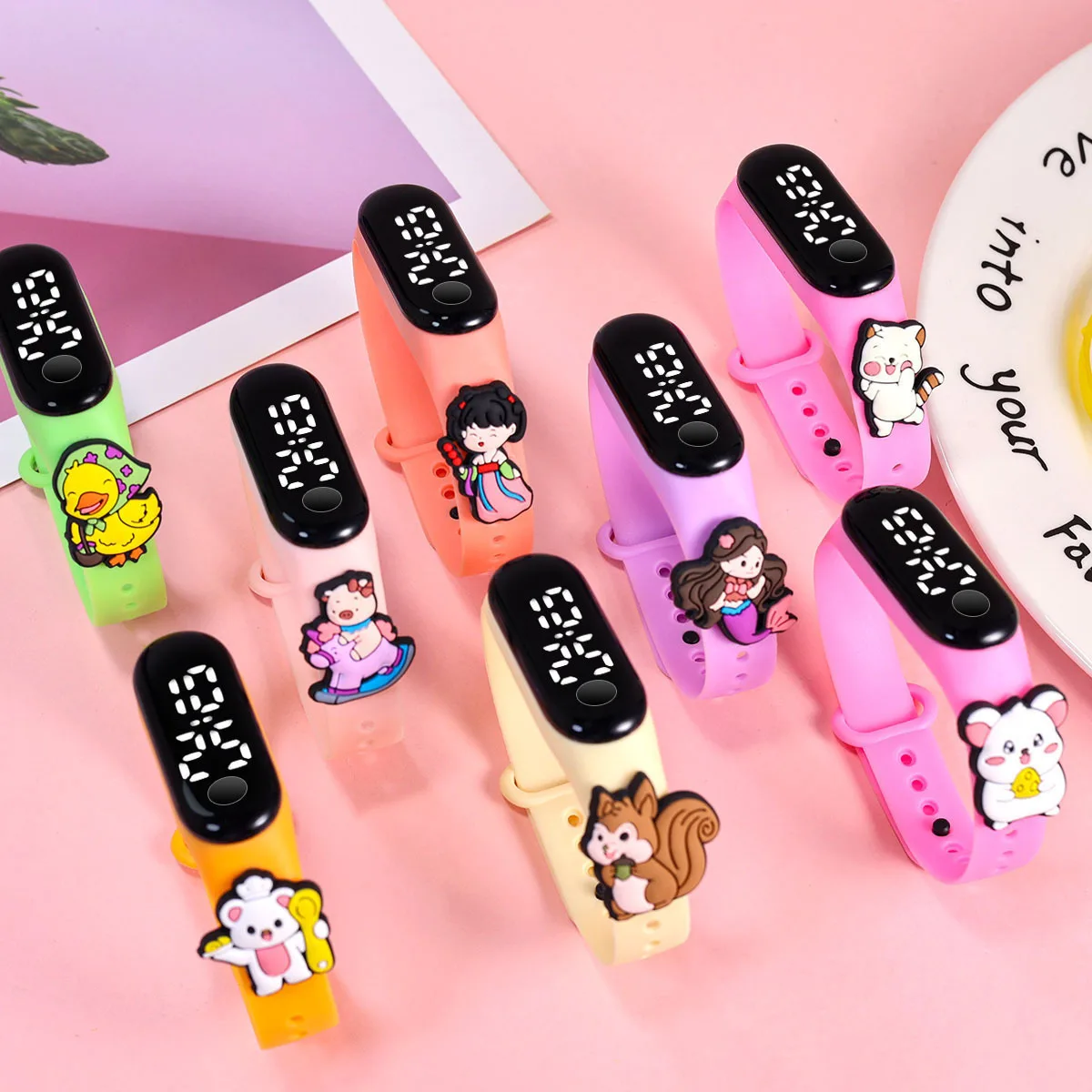 New cartoon cute character watch LED festival gift creative luminous waterproof sports digital watch boys girls birthday gifts