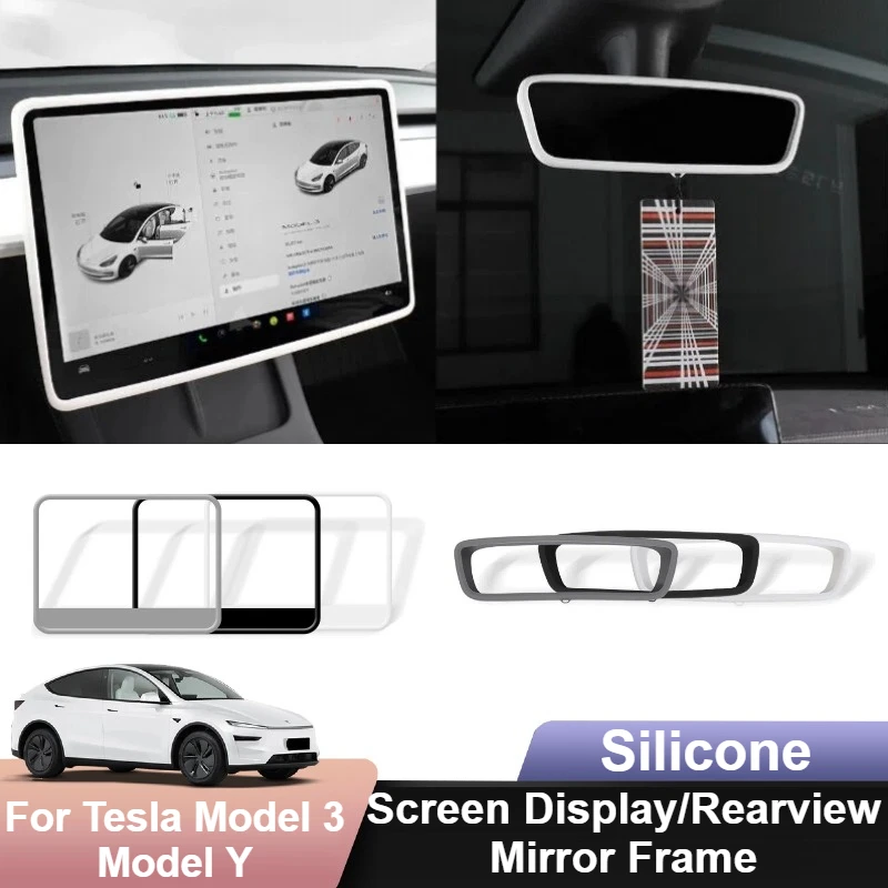 

Защитная рамка для экрана для Tesla Model 3/Model Y, аксессуары Juniper, рамка для внутреннего зеркала заднего вида, чехол для GPS-навигации