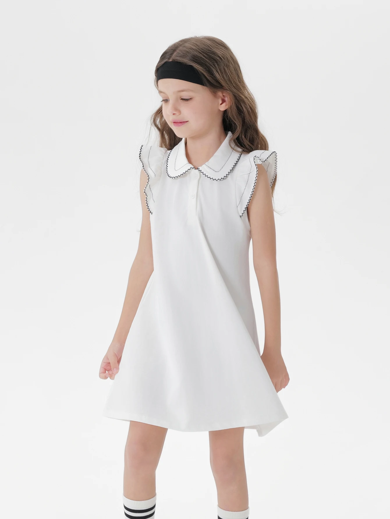 

MARC & JANIE Girls Leisure Sports Cooling Cap Sleeve A-Line Dress with 550798