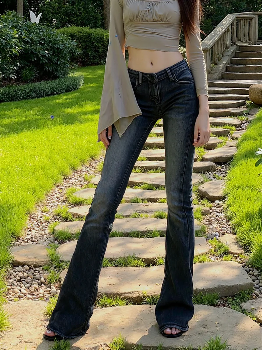 여성용 스키니 진 여성 블루 워시드 슬림핏 하이웨이스트 데님 바지 Y2K 패션 빈티지 캐주얼 여성 스트리트웨어 한국 스타일