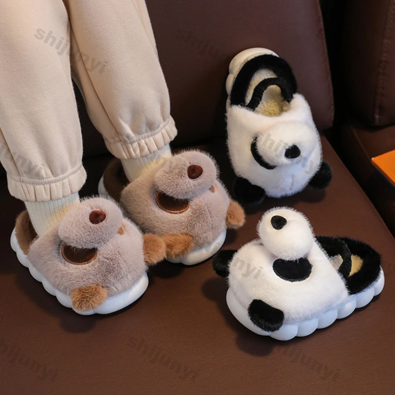 Kinderen Katoenen Slippers Jongens Peuter Herfst Winter Indoor Home Anti Slip Warm Slides Kinderen Meisjes Baby Leuke Cartoon Pluche Schoenen