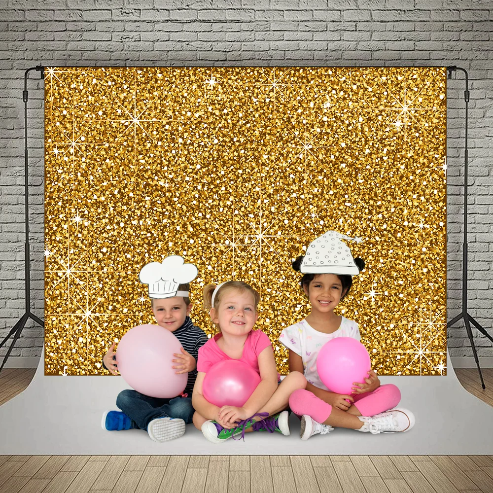 Golden Shiny Dot Birthday Party Decoration Backdrop Newborn Baby Shower Child Photocall Photography Background Photo Studio