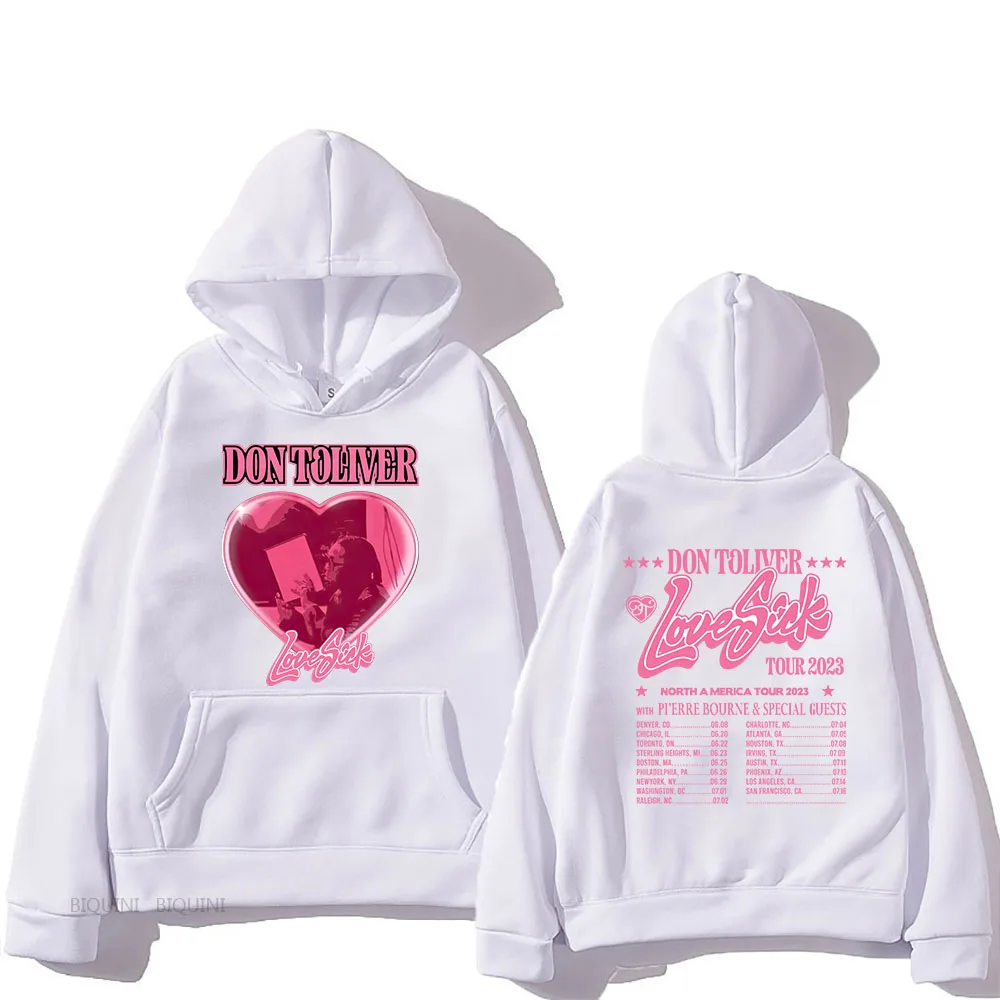 Sudaderas con estampado de letras Donn Toliverr Love Sick, sudaderas con capucha Harajuku, jerséis informales de Otoño/Invierno para hombre con bolsillo, jerséis para hombre