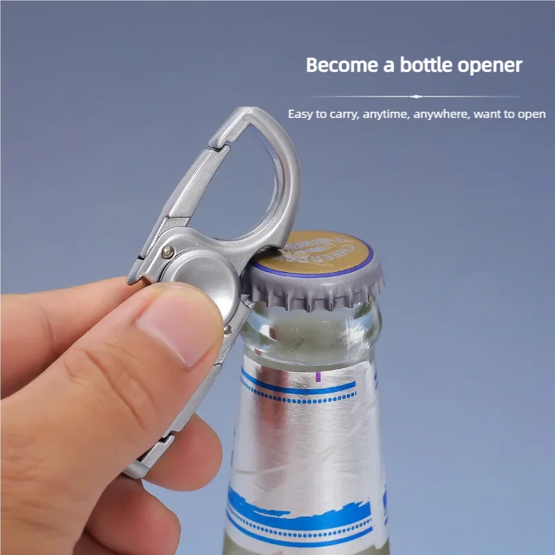 EDC Metalen Karabijnhaak Fidget Spinner Zinklegering Spinning Gyro Stress Relief Speelgoed Flesopener Roterende Antistress Fidgeting Speelgoed