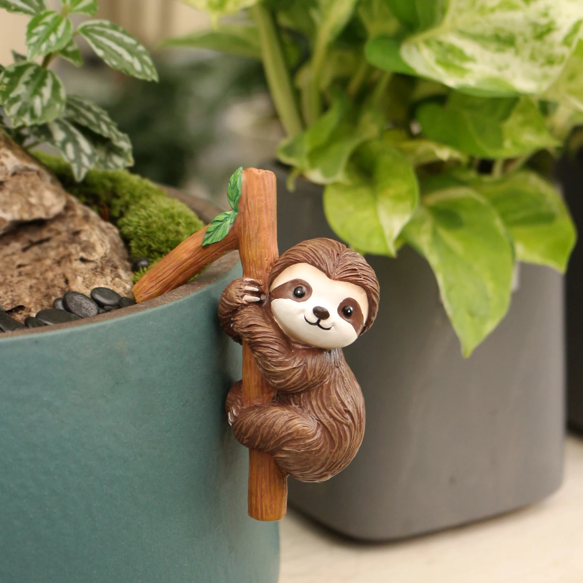 1 Sloth Climbing Pendant, Cute Design/Fun Scene Decoration, Flowerpot/Water Cup/Fish Tank Multi Scene Decoration
