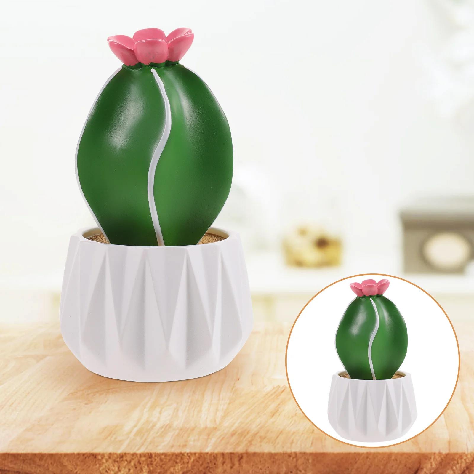 

Artificial Resin Potted Cactus Fake Succulent Plant Lifelike Bonsai Table Desktop Decor Home Decoration Ornament